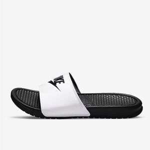 Nike Men's Black and White Slide Sandals size 9